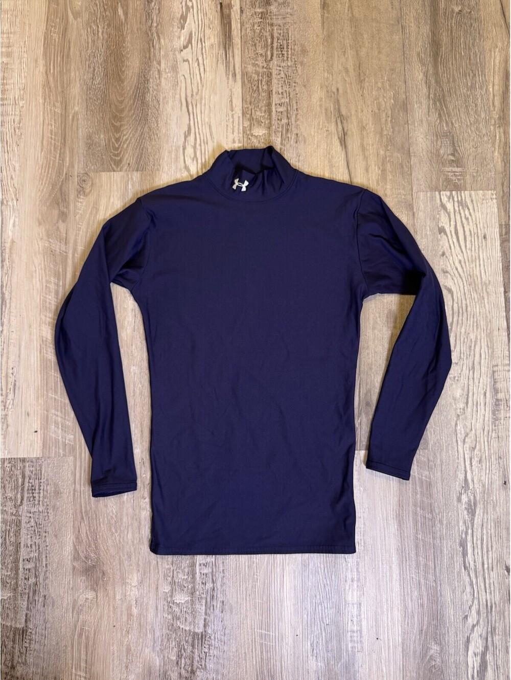 Under Armour ColdGear Men’s Medium Navy Blue Mock Neck Compression Shirt